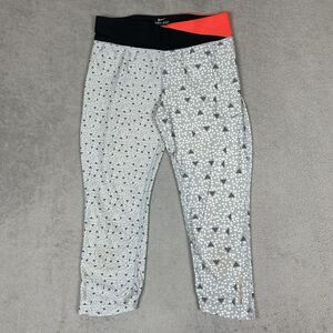 Nike Dri-Fit Running Capri Leggings Women’s Small Black Pink Accents Athletic